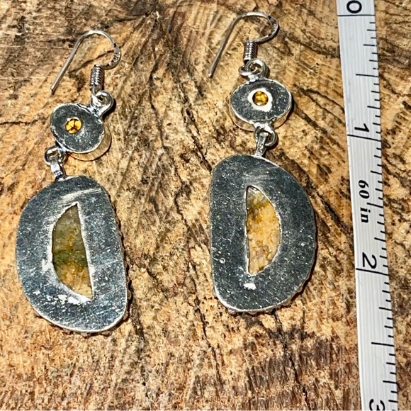 “The Relief Stone” Mariposite Earrings 2 1/2” - Picture 4 of 8